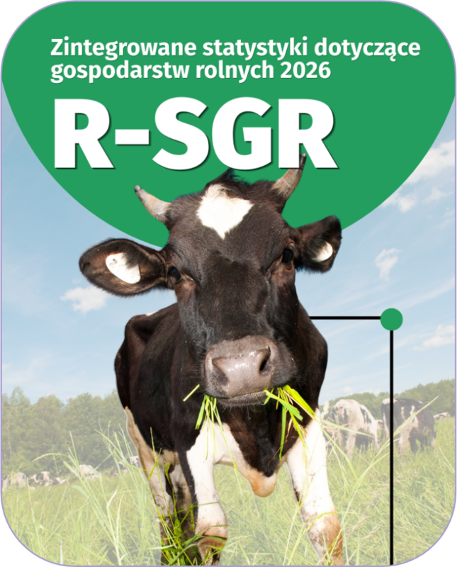Plakat do badania: Zintegrowane statystyki dotyczące gospodarstw rolnych (R-SGR).  Plik w formacie PNG