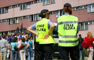 Straż miejska na miejscu zdarzenia
