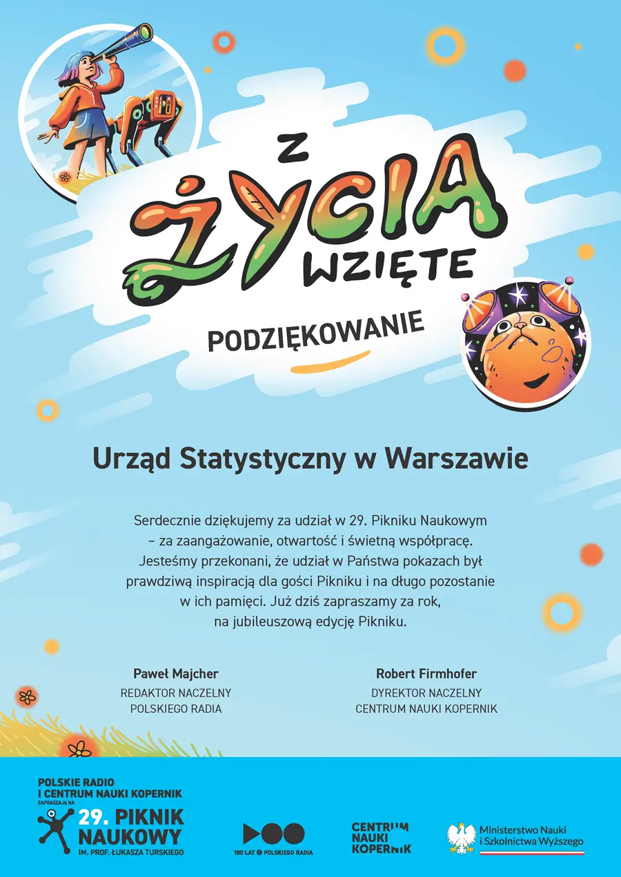 Podziękowanie za udział w pikniku. Plik w formacie PNG