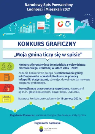 Powiększ obraz: Plakat konkursu „Moja gmina liczy się w spisie”